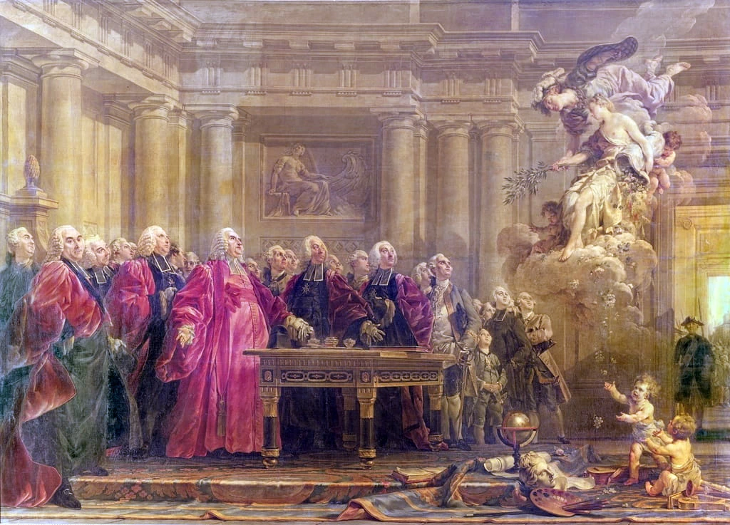 Hallè Noël - I Magistrati di Parigi ricevono notizie sulla pace, 21 giugno 1763, Castello di Versailles